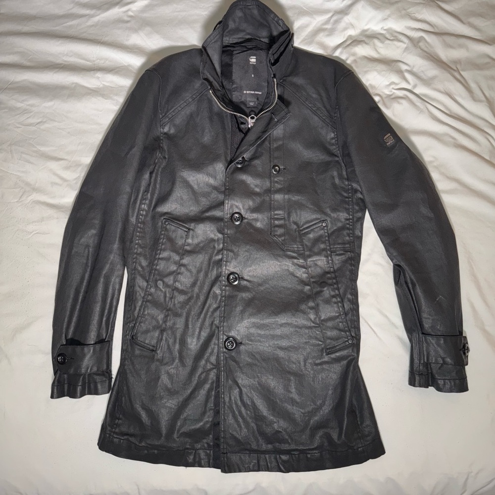G-Star Black leather trench Jacket
